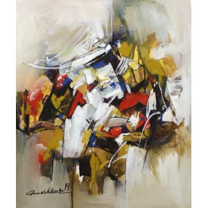Mashkoor Raza, 30 x 36 Inch, Oil on Canvas, Abstract Painting, AC-MR-252